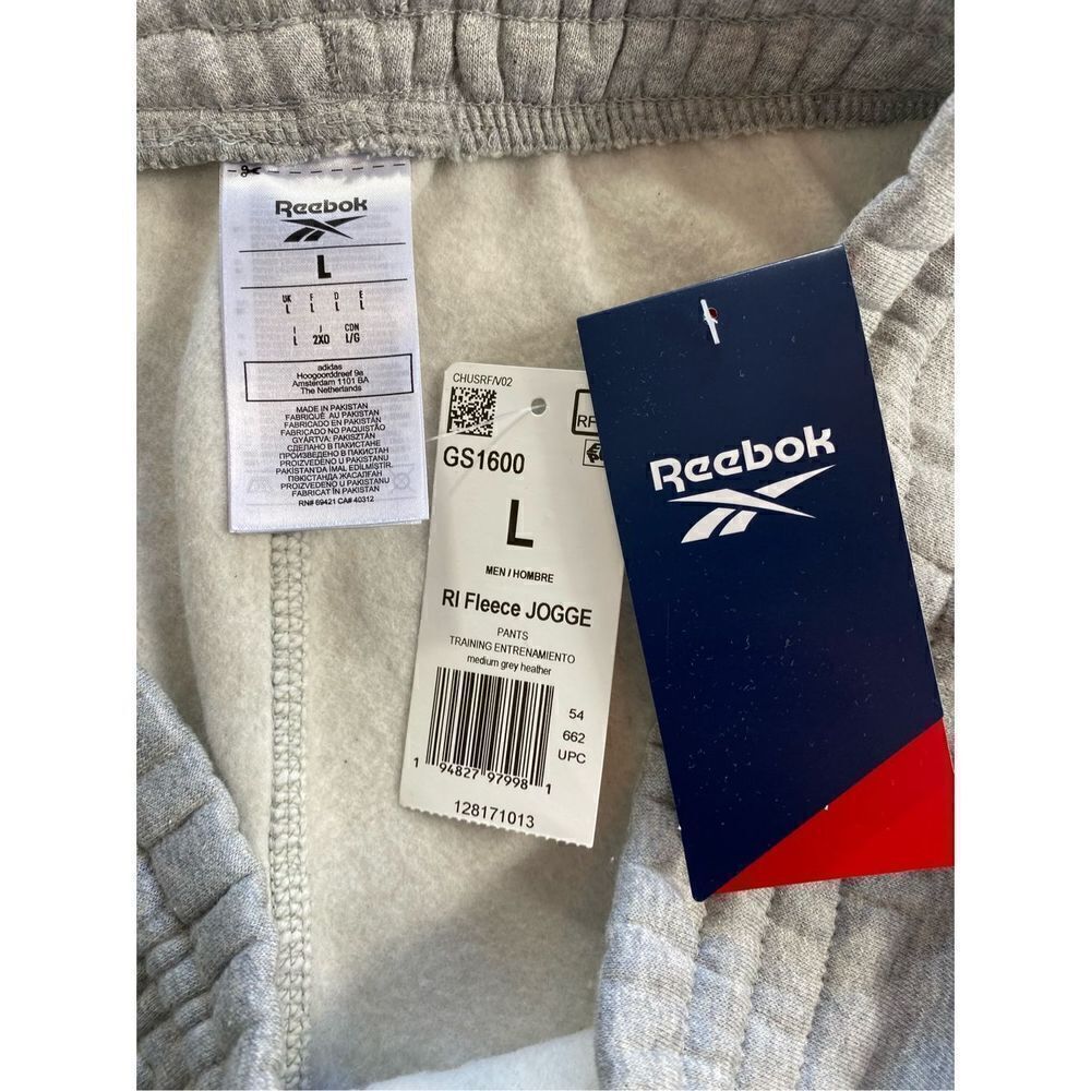 Reebok Mens LARGE Solid Gray Heather Joggers NWT - image 6